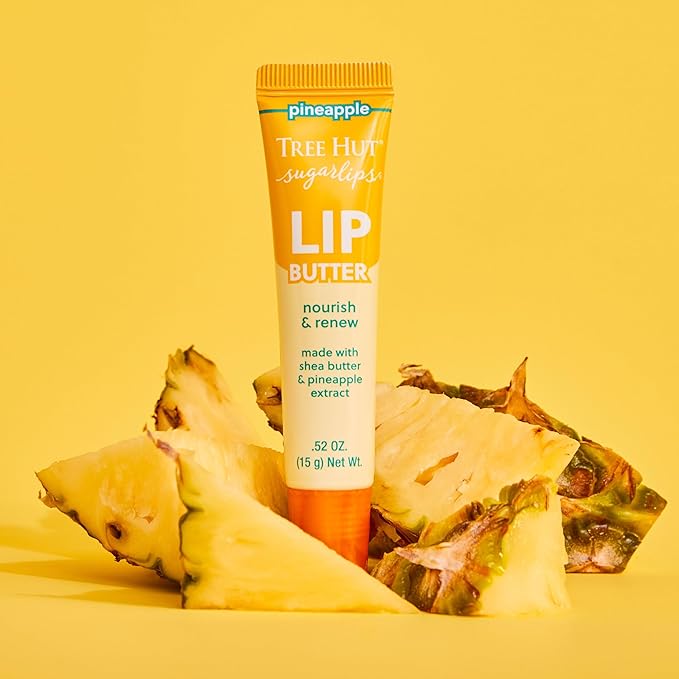 Tree Hut Pineapple Sugarlips Lip Butter, Moisturizing & Nourishing Lip Care for Smooth, Hydrated Lips, Holiday Gift & Stocking Stuffer, 0.52 fl oz