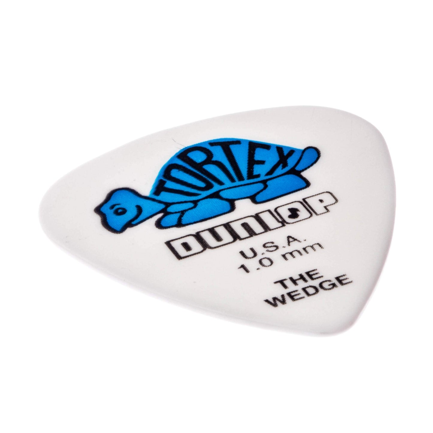 Dunlop 424R1.0 Tortex Wedge, White/Blue, 1.0Mm, 72/Bag