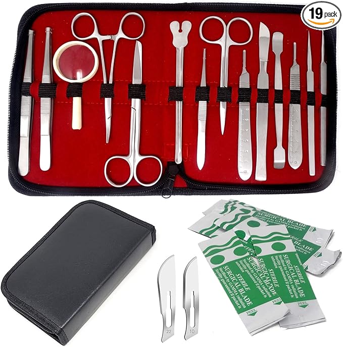 34 Pieces Advanced Dissection Kit Biology Lab Anatomy Dissecting Kit Set for Educating Medical Students and Veterinary wit...