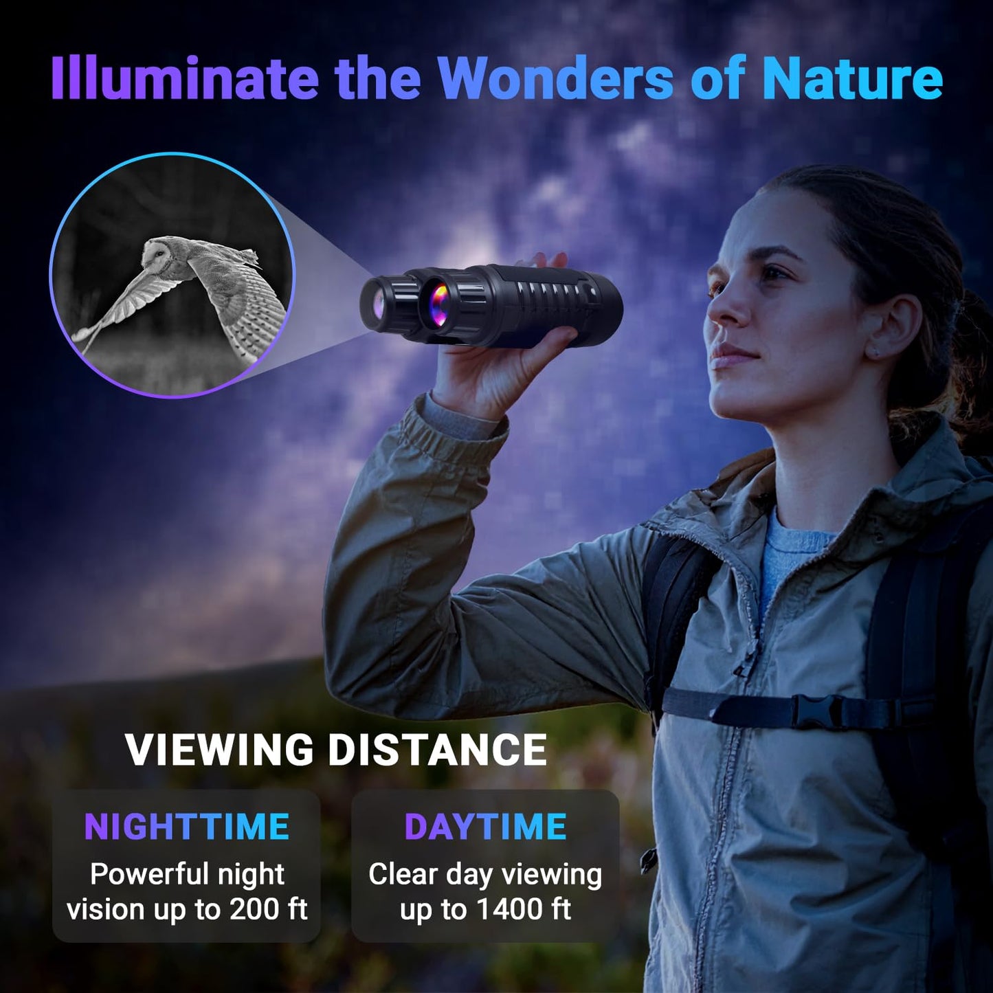 VIRTUAL HAVEN Upgraded Pro Night Vision Binoculars - Ultra 4K Night Vision Goggle with 8X Digital Zoom, 3.2" Screen Display, 32GB SD Card – See Clearly in Total Darkness