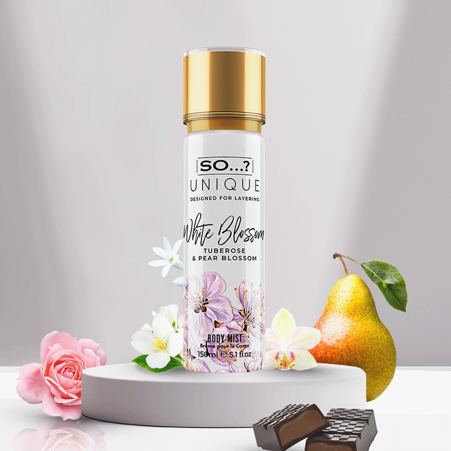 So...? Unique Body Mist - White Blossom for Women - 5.1 oz Body Mist - Pack of 3