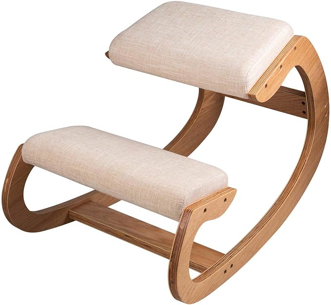 Ergonomic Kneeling Chair, Heavy Duty Posture Kneeling Stool with Extra Padding, Posture Support Comfortable Chairs, Angled Rocking Stool & Balancing Seat, for Adult Home, Office, Living Room