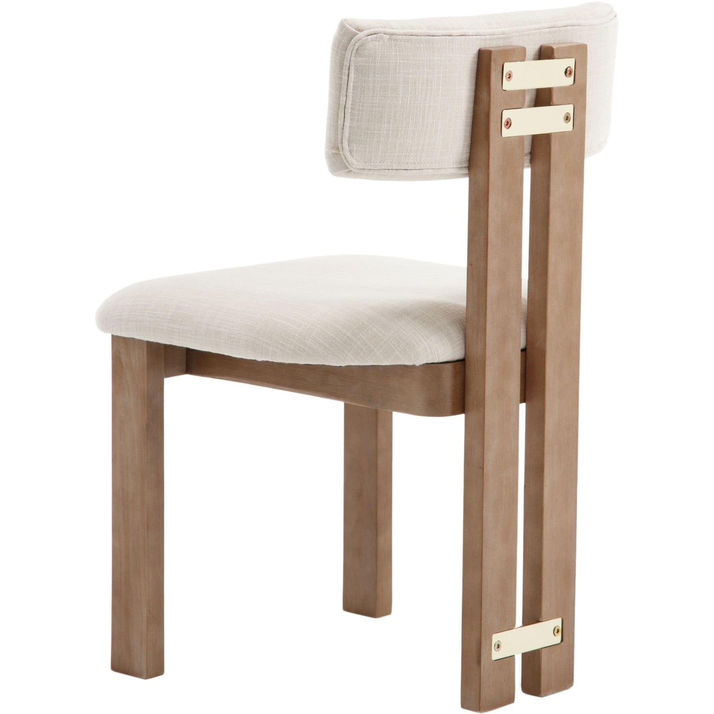 BESTANO Linen Wooden Dining Chairs Set of 4, Modern Farmhouse Dining Room Kitchen Chairs with Curved Backrest Natural Wood Legs, Armless Dining Chairs, Beige