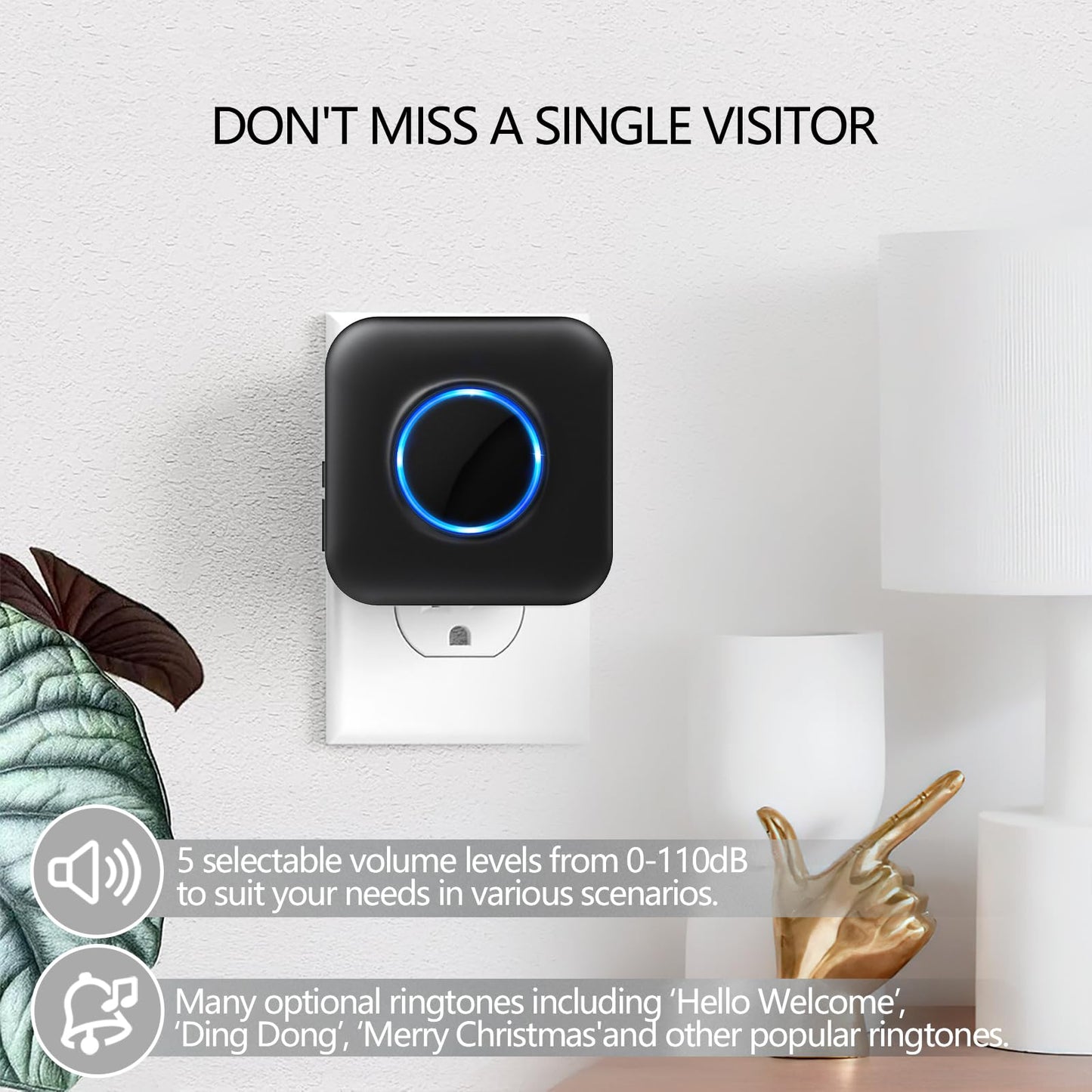 BITIWEND Wireless Doorbell Chime for Blink - Compatible with Blink Video Doorbell and Blink Video Doorbell (2nd Gen) with Wired Transmitter (1 Video Doorbell Extender 1 Receiver）