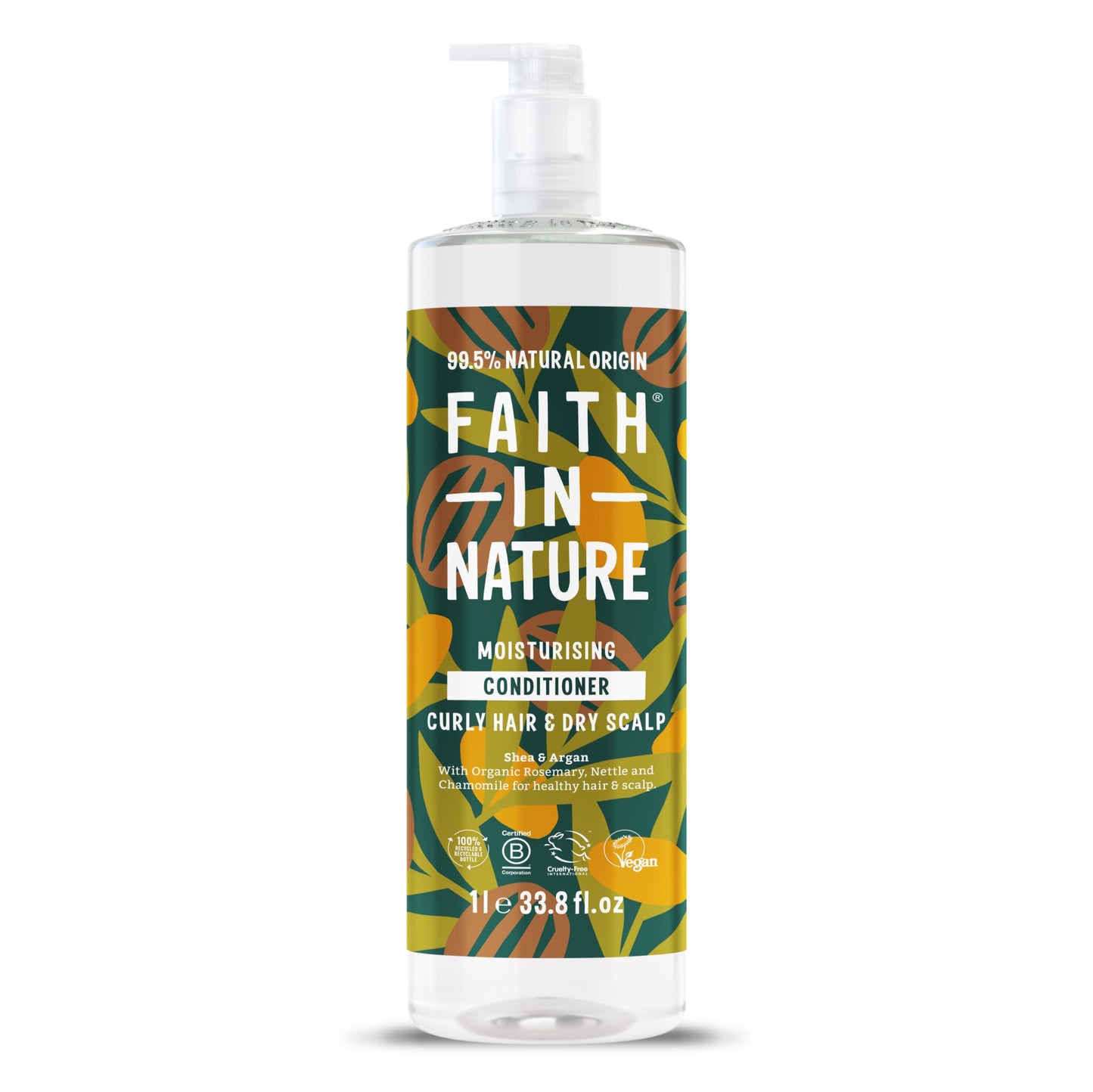FAITH IN NATURE Natural Conditioner - Vegan & Cruelty Free, No SLS or Parabens - 33.8 fl oz Family Sized, Shea & Argan