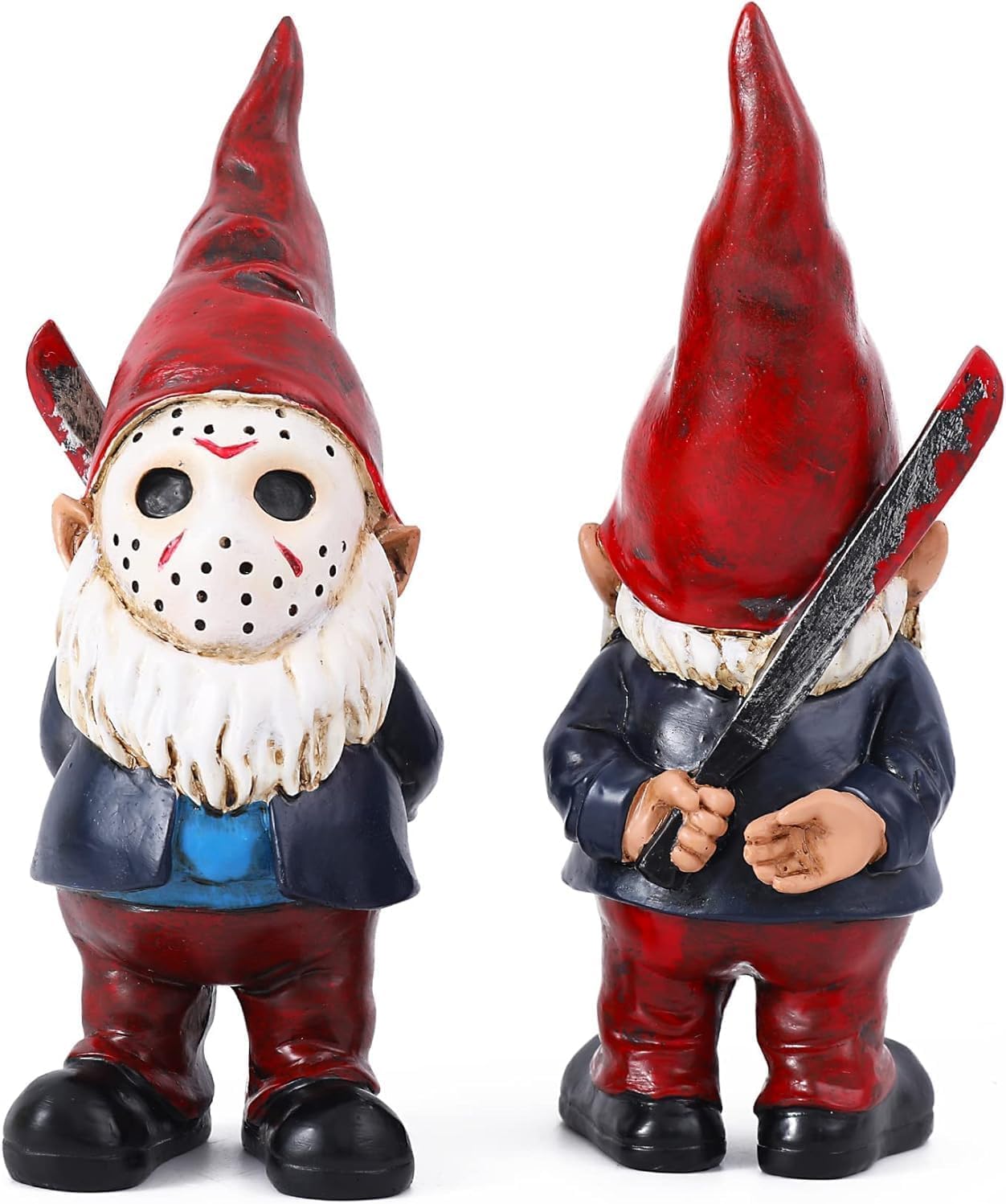 SPINNDO Horror Decor Halloween Decorations Indoor Garden Gnome Garden Statue Home Décor (red)