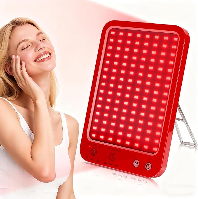Red Light Therapy for Face, Portable Infrared Red Light Panel with 660nm Red Light and 850nm Near Infrared 3 Modes, 6 Adjustable Brightness and Timer, Home and Travel Beauty Wellness (red)