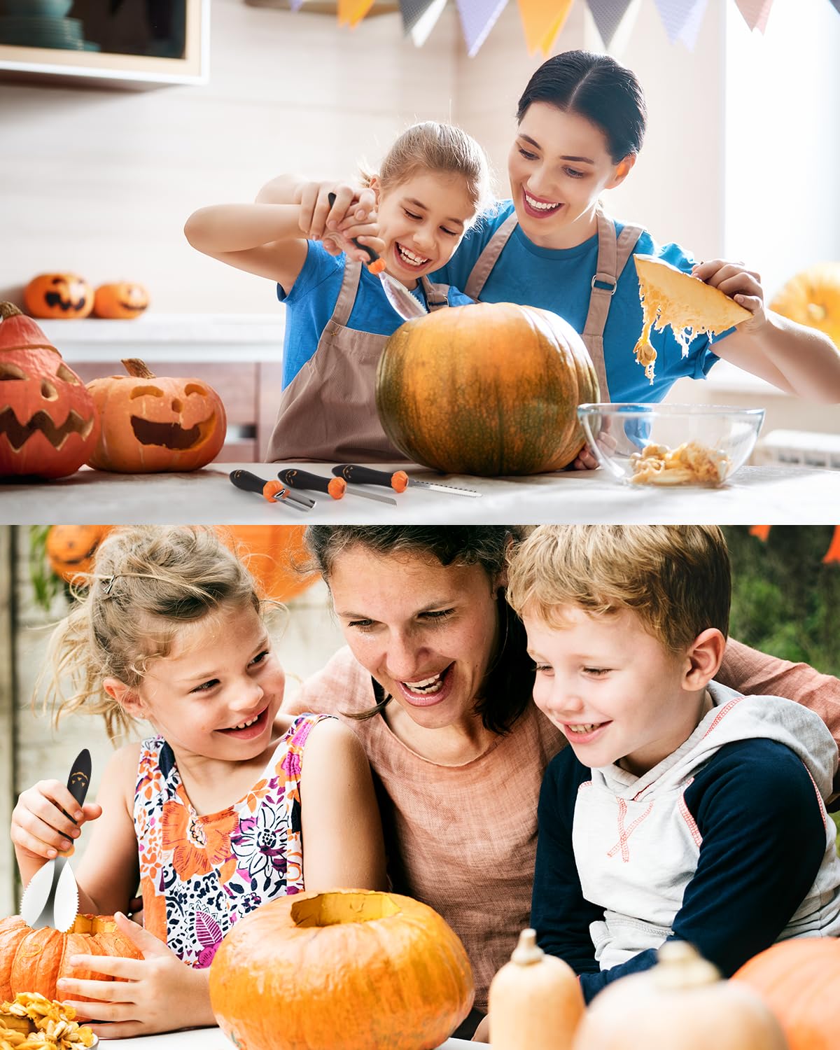 Upgraded Pumpkin Carving Kit for Adults & Kids with Professional Detail Sculpting Tools, Heavy Duty Stainless Steel Knife Set with Carrying Case for Halloween Decoration