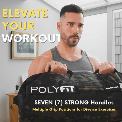 Polyfit Sandbag Pro - Workout Sandbag with Triple Closure Filler Bag and Reinforced Nylon Webbing - Green - 100LB