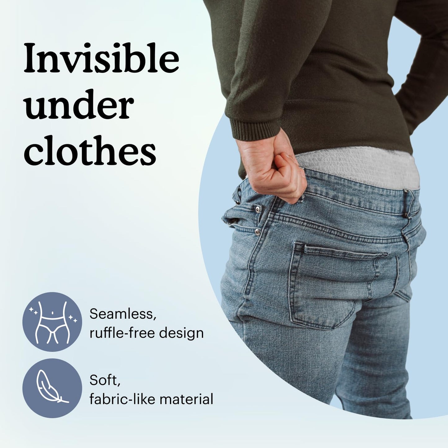 Because Maximum Incontinence Underwear for Men - Heavy Bladder Leak Protection, Ideal for Overnight Leakage, Sleek, Invisible Fit, Grey, Small/Medium -Absorbs 4 Cups - 80 Count (4 Packs of 20)