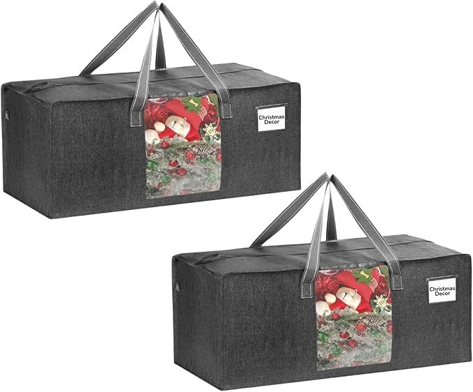 VENO 2 Pack Moving Bags Extra Large Storage Bags for College Move-In, Heavy-Duty Storage Totes, Packing Boxes, and Wardrobe Moving Supplies - Durable Laundry Bags for Clothes (Gray w/Window, 2 Pack)