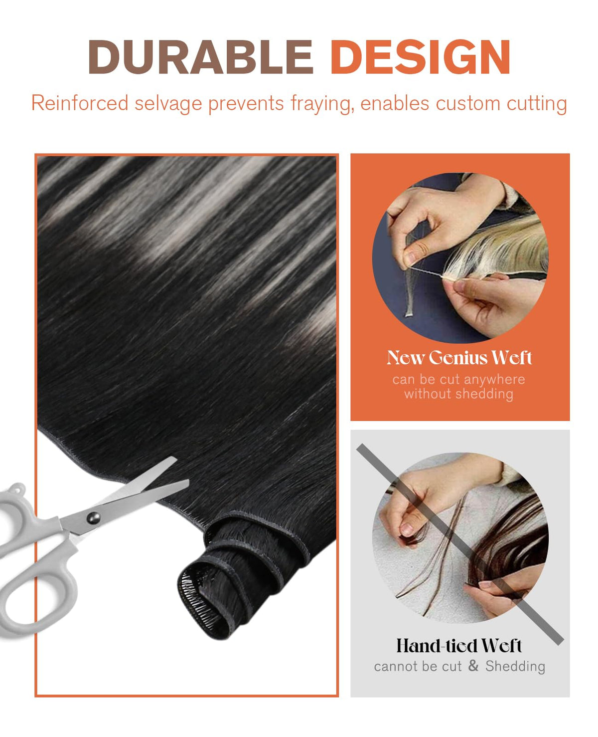 Sunny Hair Genius Weft Extensions Human Hair Sew In Extensions Ombre Genius Weft Hair Extensions Hand Tied Sew in Human Hair Ext