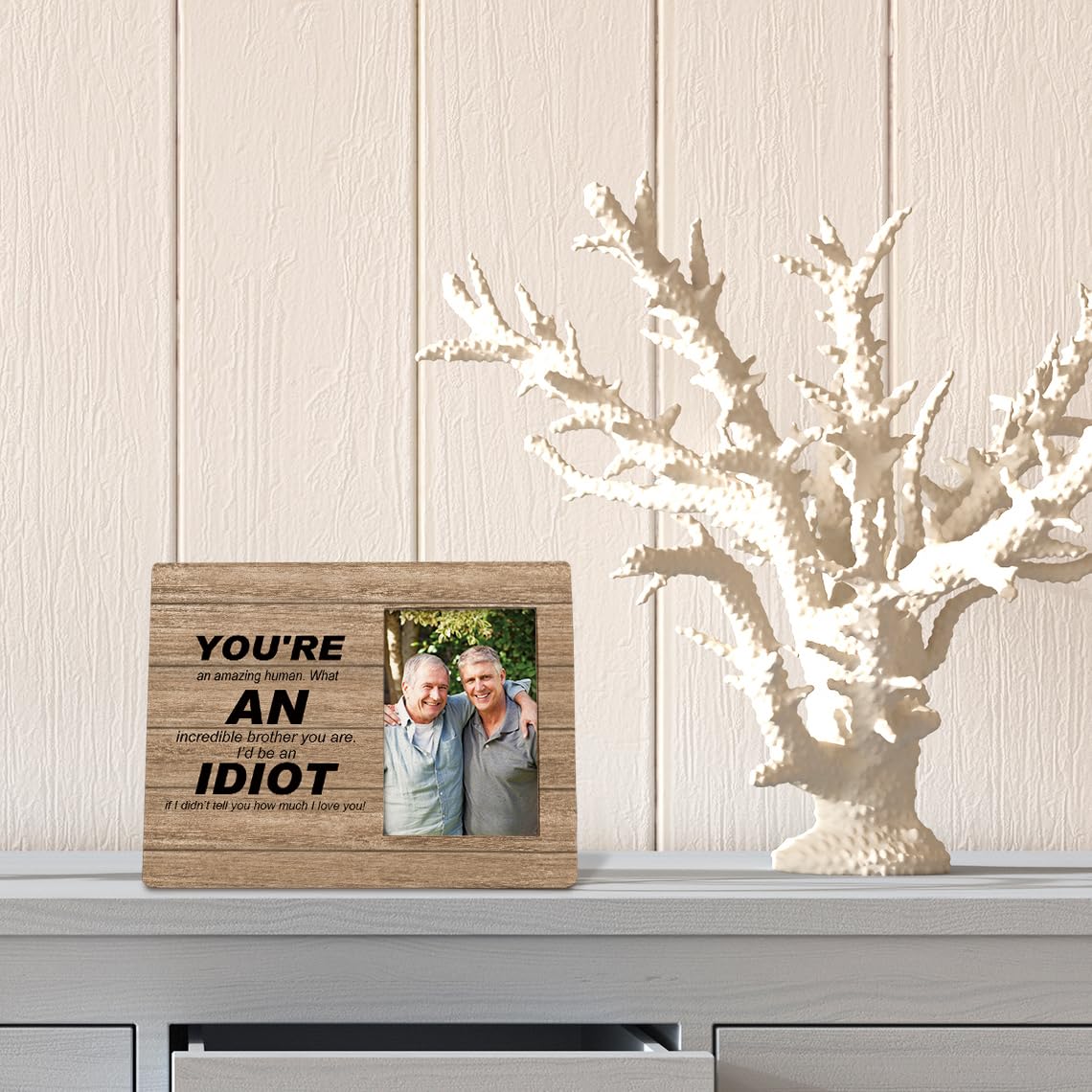 Yorhifa Brother Picture Photo Frame, Funny Brother Fathers Day Birthday Gifts for Christmas From Sister, You're An Amazing Human Photo Picture Frames 4x6