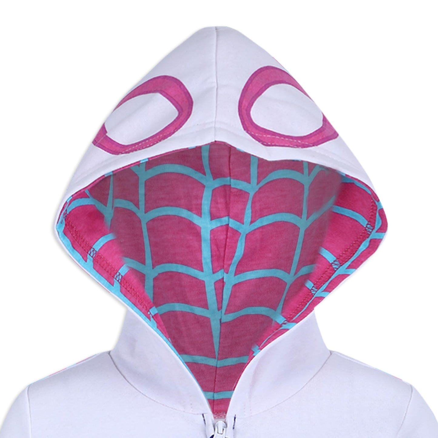 Marvel Girls Spider-Gwen Ghost Spider Zip Up Hooded Sweatshirt and Pants Set for Toddler and Big Kids