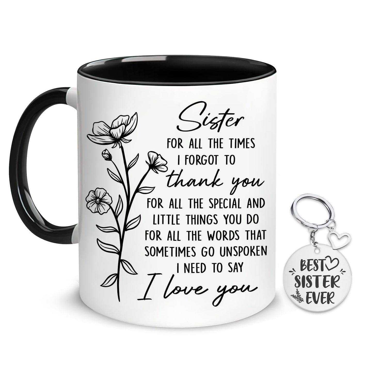 Hyturtle Sister Coffee Mug 11 oz – Sisters Cup Gifts From Sister For Birthday, Mother's Day, or Christmas - Thoughtful Present For Your Beloved Sibling