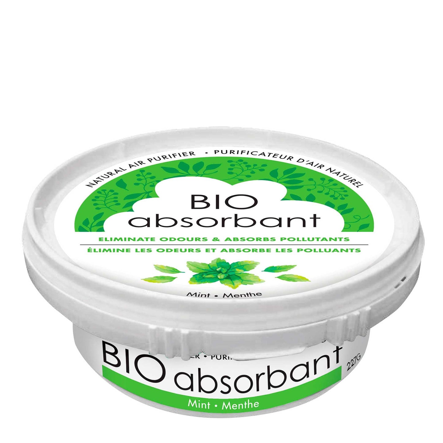 Attitude Bio Absorbant Air Purifier With Activated Carbon, Plant- And Mineral-Based, Absorbs Odors, Vegan, Mint, 8 Ounces