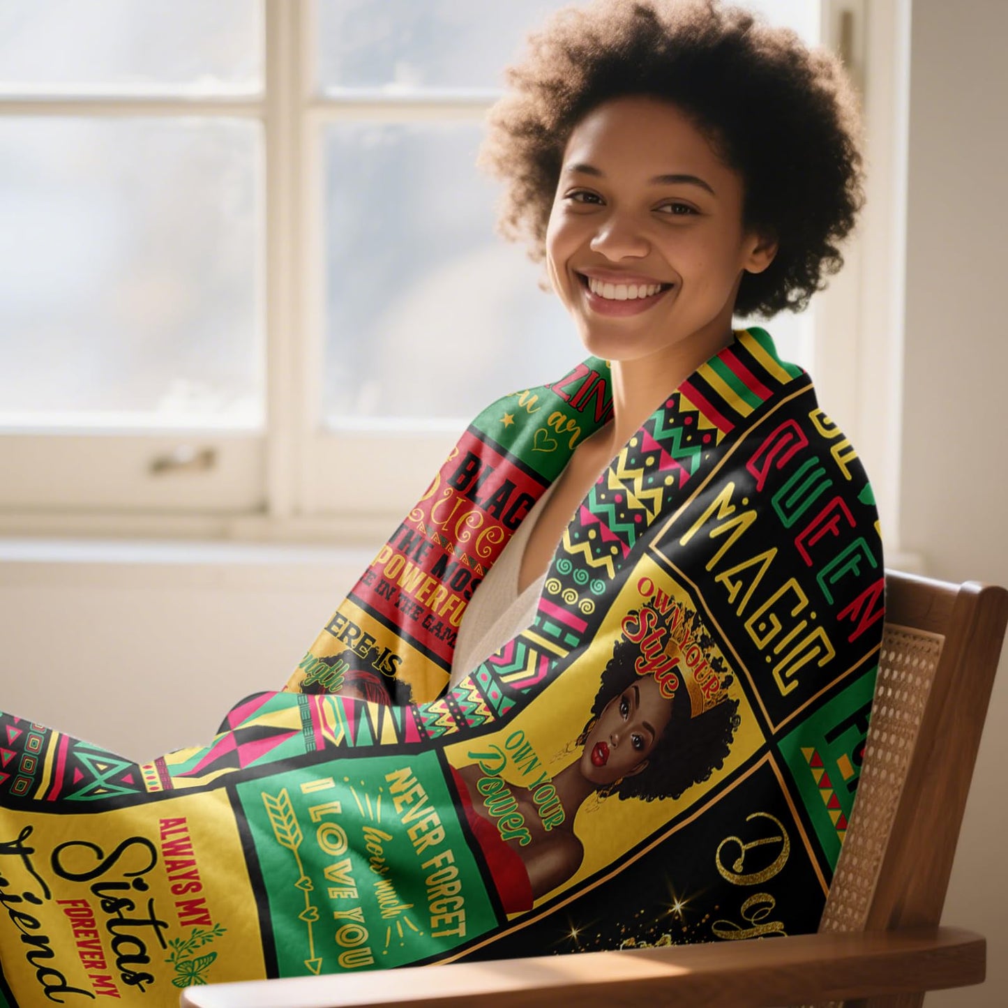YDAISCU African American Sisters Gifts from Sister, Afro American Sister Gifts for Black Women, Sisters Birthday Gift Blanket 60"x50", Afro Sistas Gift Ideas