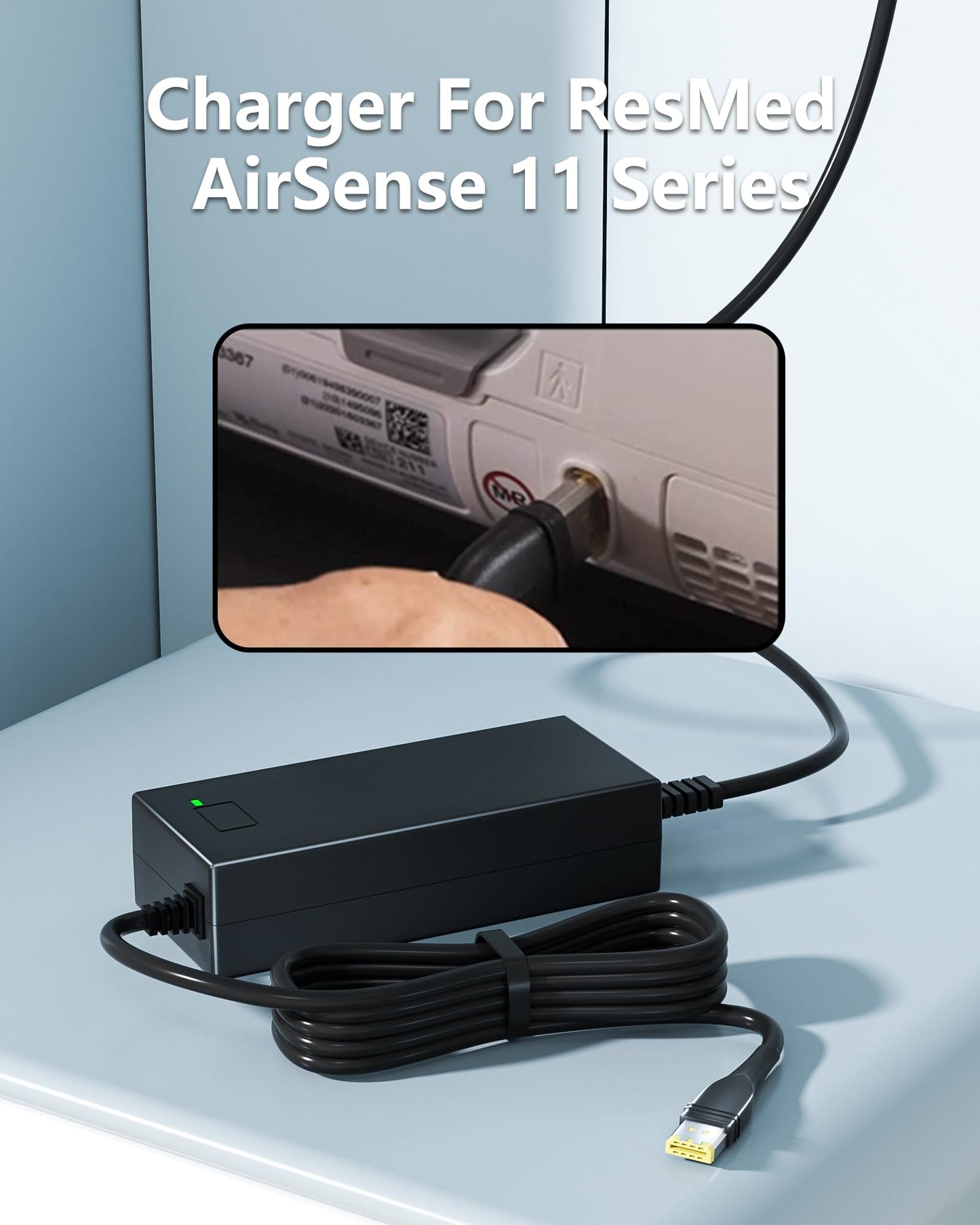 VHBW 24V 2.71A AirSense 11 Power Cord Compatible with for ResMed AirSense 11 / AirSense 11 AutoSet/AirSense 11 CPAP/AirSense 11 Elite/AirMini CPAP Power Supply Replacement Adapter