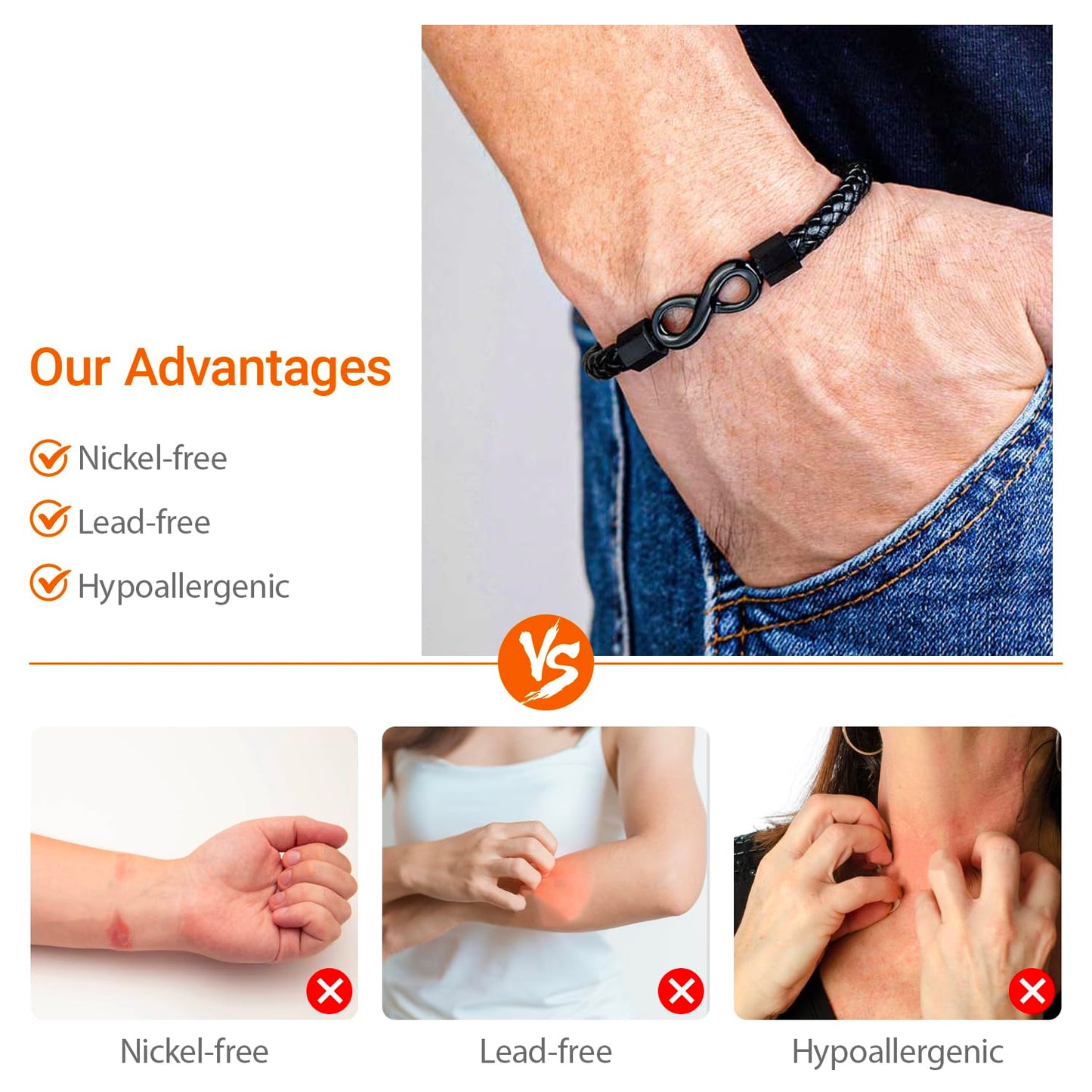 Drelinty To My Man, To My Son, Infinity Leather Bracelet Boyfriend Grandson Gifts Bracelets from Wife Mother Girlfriend Grandmother Love Forever Anniversary Birthday Christmas Gifts for Men Husband Son Grandson (To My Man)