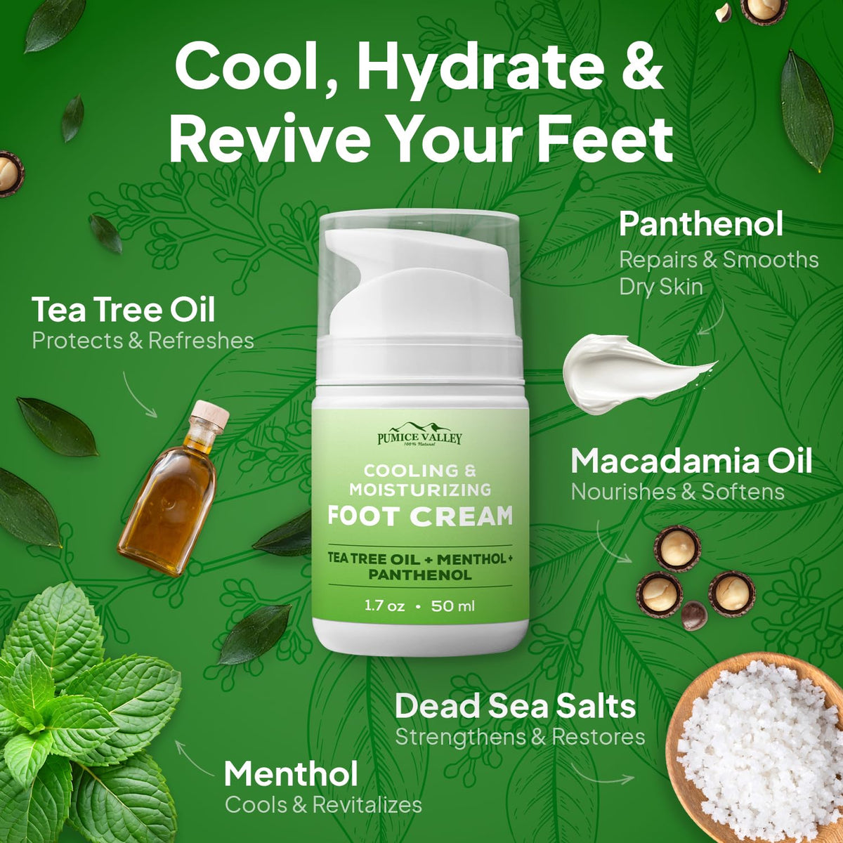 2 Pack Foot Cream for Dry Cracked Feet and Heels - Natural Moisturizer, Corn, Calluses Treatment - Skin, Body Lotion, Panthenol,