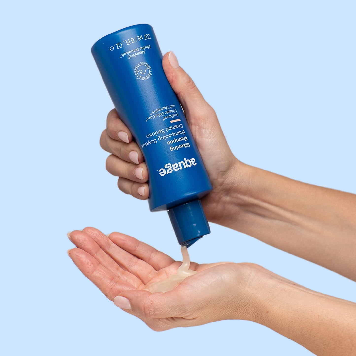 AQUAGE SeaExtend Silkening Shampoo, Smoothes and Silkens Coarse, Curly Hair, 8 oz