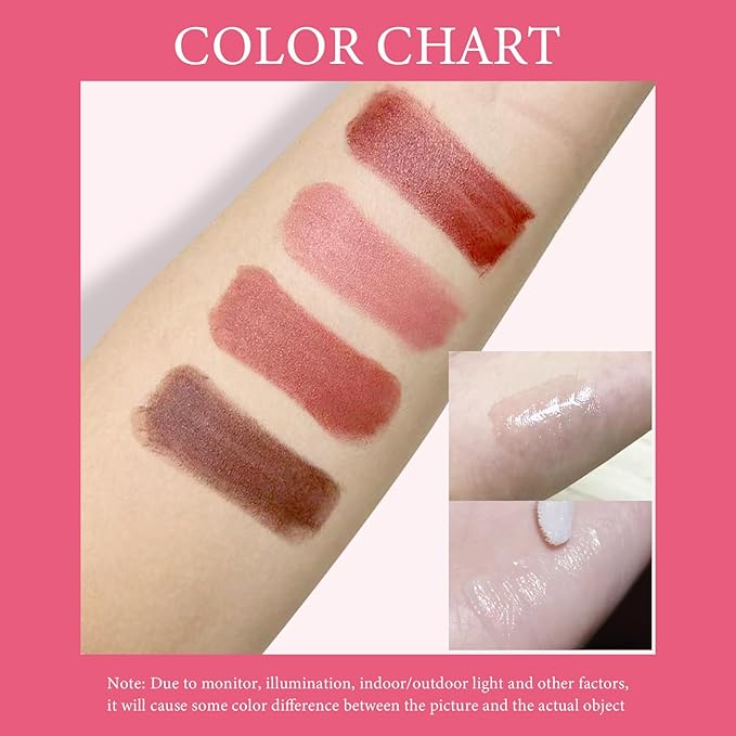 Makeup Set for Women, 8 Pcs Gift Box Set Include Matte Lipstick, Lip Oil, lip Lotion, Blush and Necklace, Easy to Match with Different Makeups, Christmas Makeup Set Gift for Girls-03