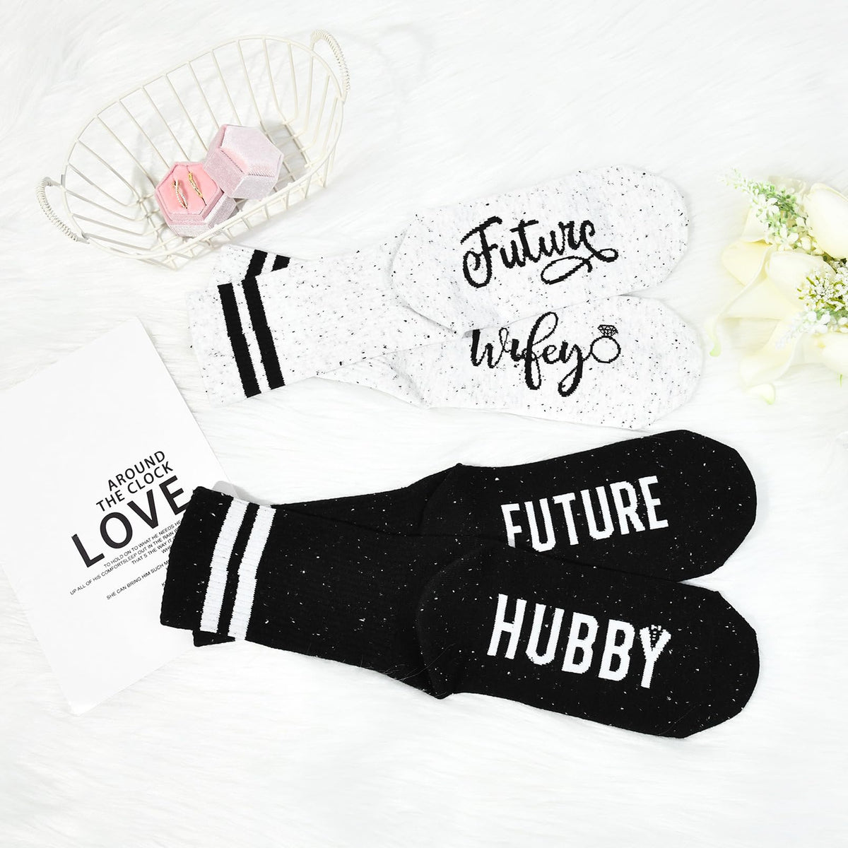 Behufun Engagement Gifts for Couples 2025, Gifts for Newly Engaged Couples, Wedding Socks Bride and Groom Socks