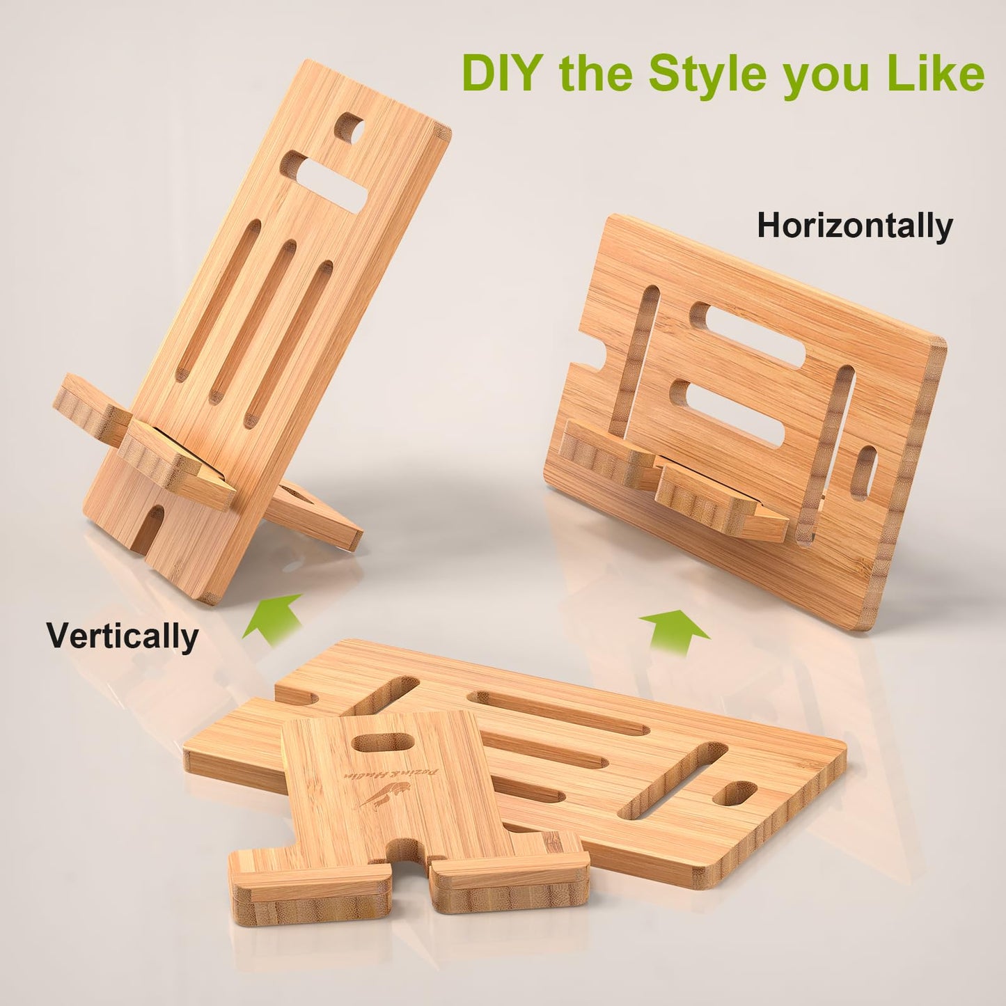 Pezin & Hulin Bamboo Wooden Smart Phone Desktop Charging Dock Holder, Compatible With Pad, Phone 8 Plus X Xs Max Xr, All Android