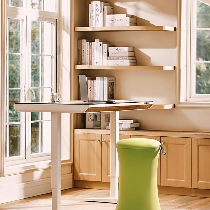 TopJob Boba Chair Stylish Active Wobble Stool, ADHD Chair, Improves Posture and Focus, Ergonomic with Height Adjustable Stool for Adults Children for Home Office, Study Room (Lime Green)
