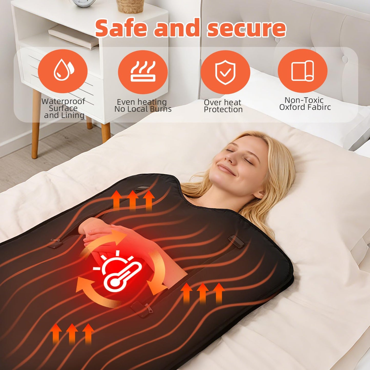 FAHKNS Infrared Sauna Blanket, Foldable Sleep Bag at Home, Portable Sauna Bag for Weight Loss and Detox, Red Light Blanket Full Body with Adjustable 30-60 Mins Timer, 95-176 ℉, 5.8Ft X 2.6 Ft