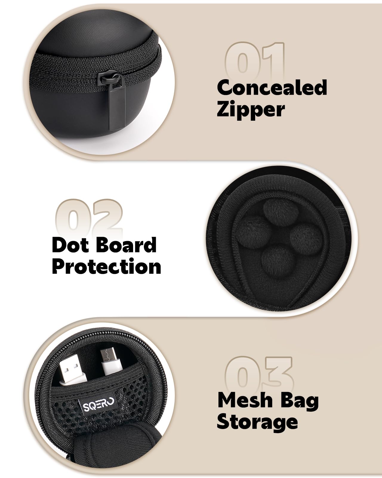 Carrying Case for Babelio White Noise Machine, Mini Sound Machine Protective Compact Traveling Storage Bag, Scratches Shockproof Waterproof (Only Case) (Black, S)