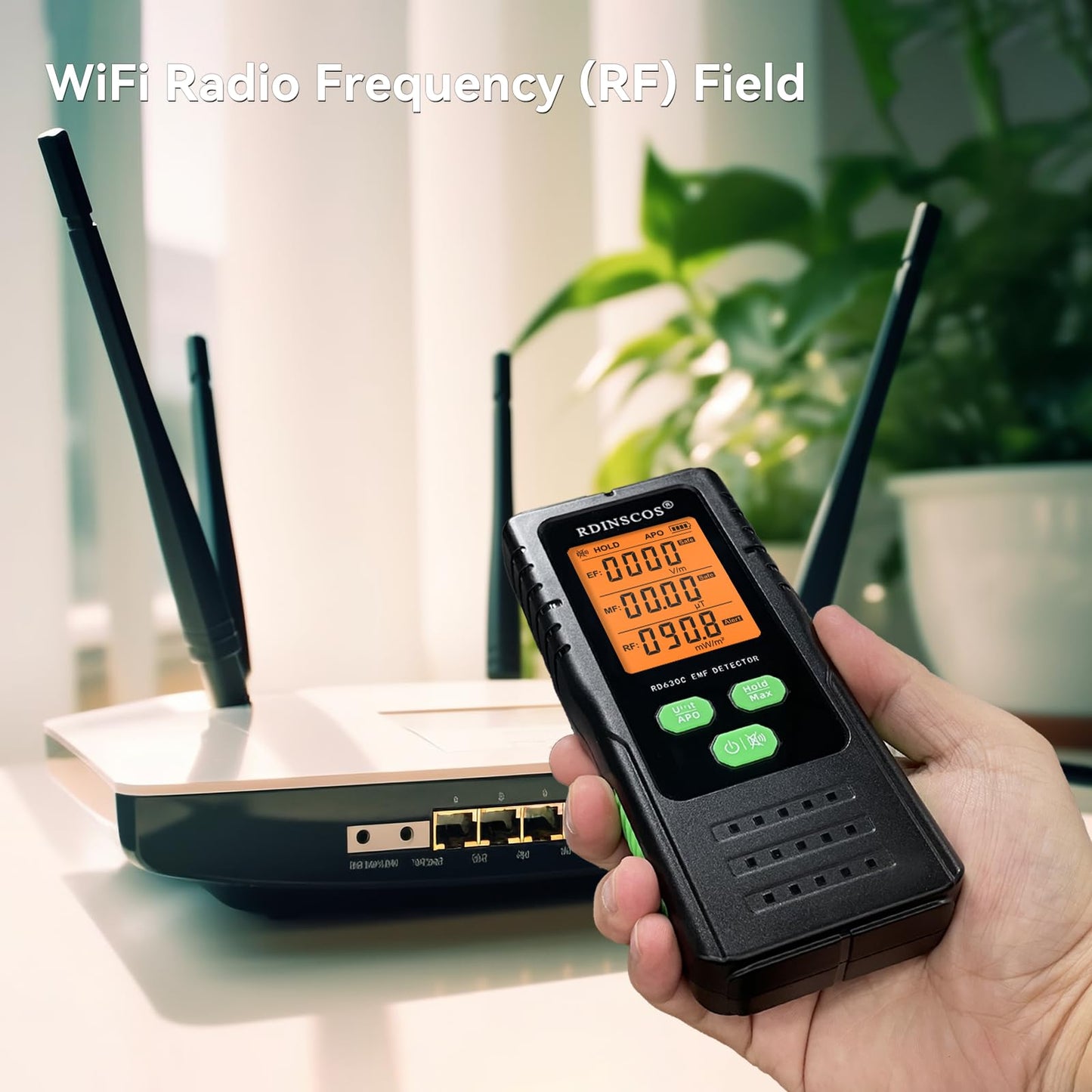 EMF Detector – 3-in-1 Electromagnetic Radiation Meter for AC Magnetic, AC Electric & Microwave Fields – Handheld EMF Reader for Home, Office & Smart Meters, Ideal for Non-Professional Users