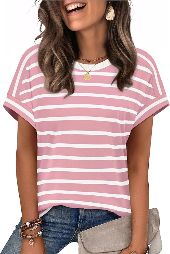 Womens Tops Short Sleeve Shirts Summer Outfits 2026 Spring Dressy Casual Clothes Clothing