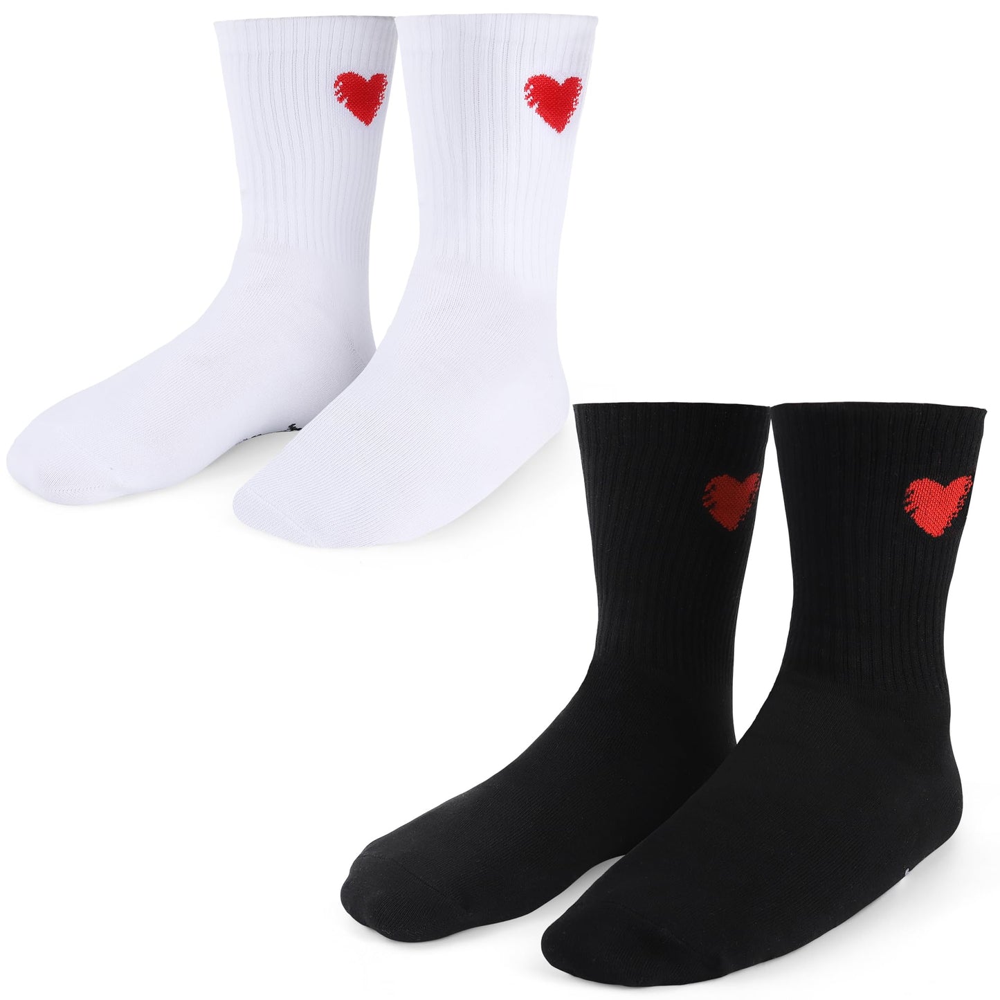 EcoUtens 2nd Anniversary Cotton Gift Set – 2 Pairs of Romantic Cotton Couple Socks with 2 Years Anniversary Card & Gift Box for Couples, Him, Her, Husband, Wife