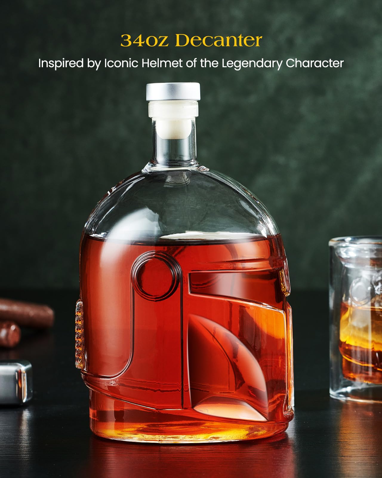 Galaxy Whiskey Decanter Sets with 2 Glasses for Men Dad, Unique Gift for fathers day, Husband, Boyfriend, Brother, Anniversary Memorial Day Birthday Gift Ideas, Cool Drinking Accessories for Home Bar
