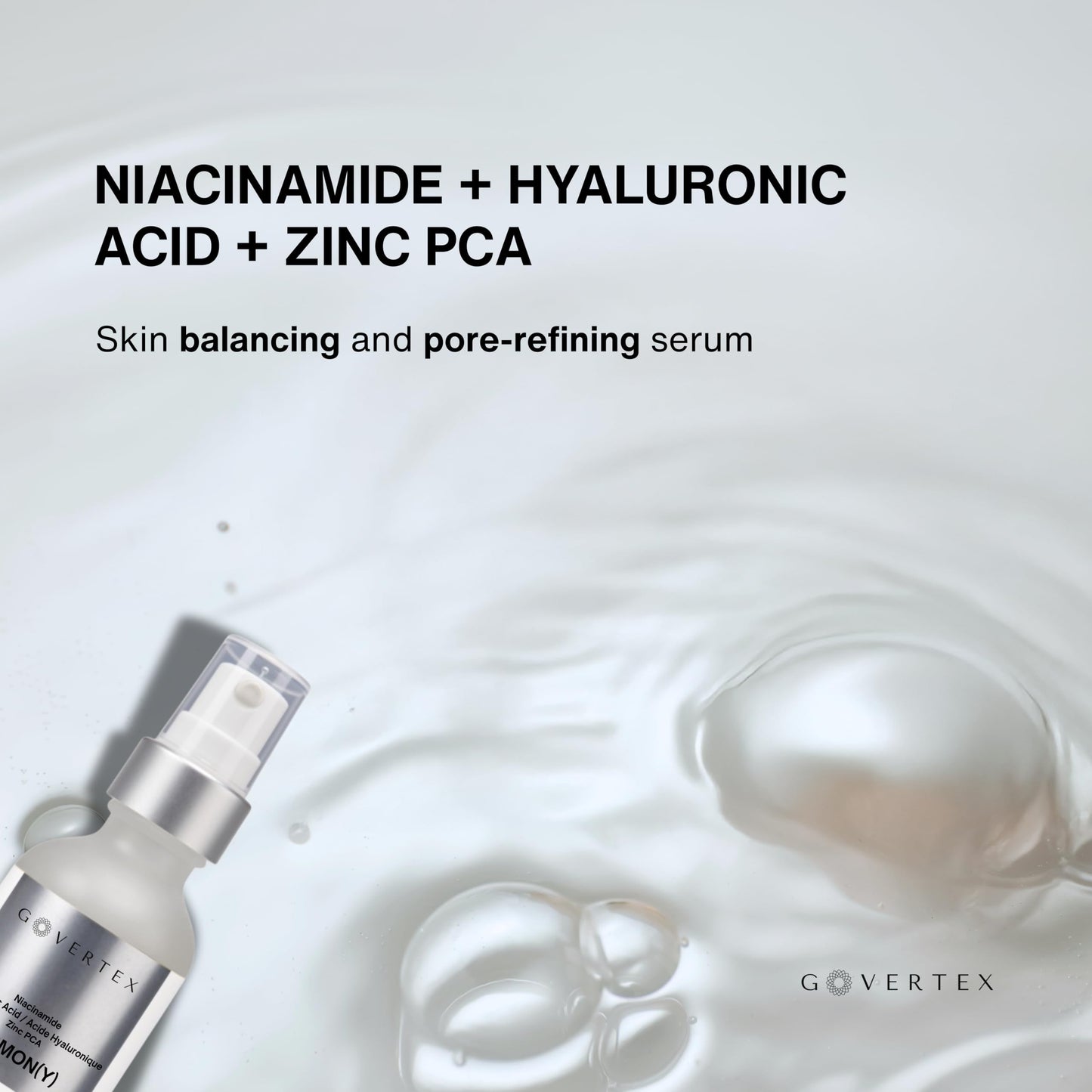 Govertex Harmony Skin Balancing & Pore-Refining Serum - 60ml - 10% Niacinamide, 2% Dual Action Hyaluronic Acid, 3% Zinc PCA. Bal