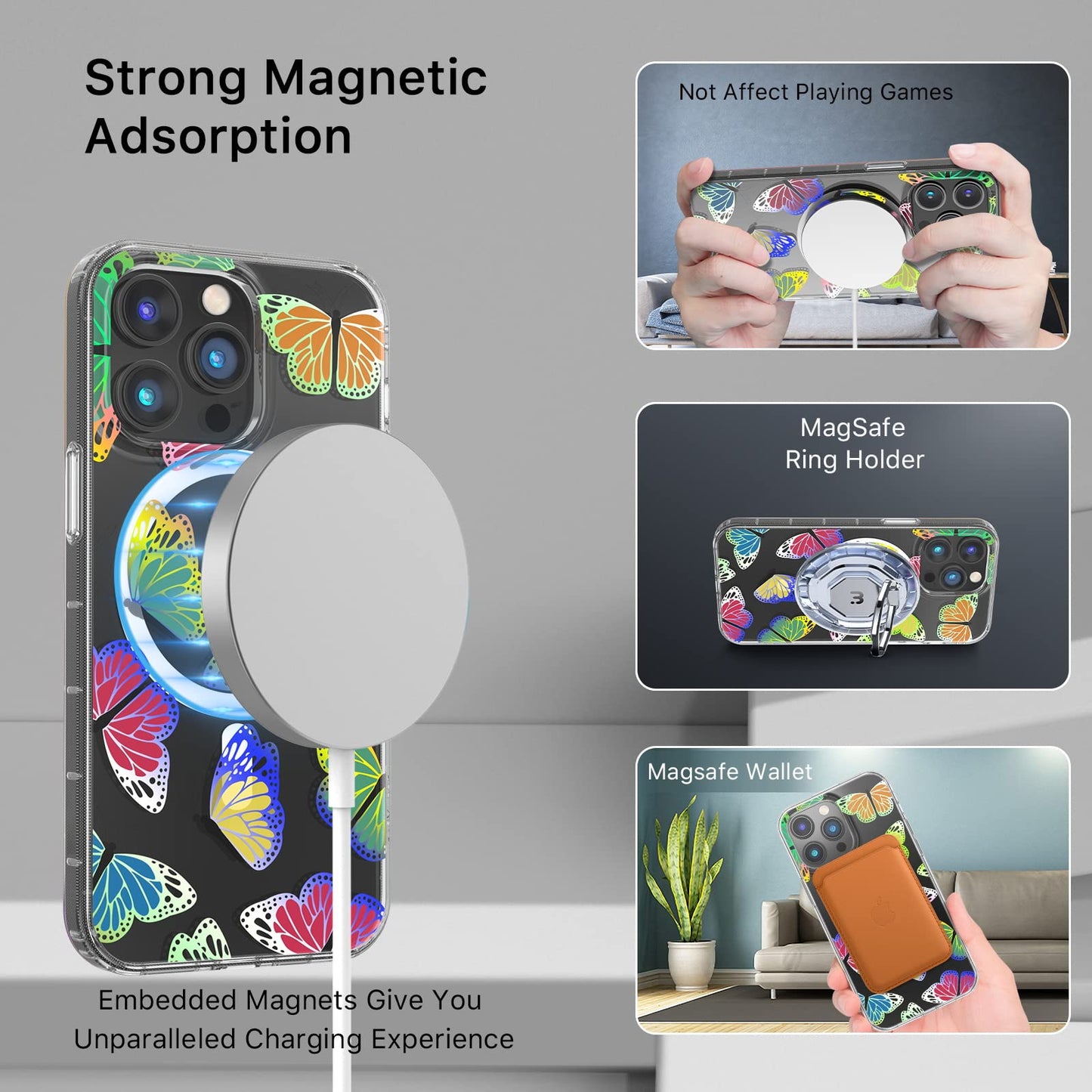 M Mybat Pro Magnetic Slim Clear Case For Iphone 14 Pro Case 6.1, Compatible With Magsafe, Cute Crystal Mood Series For Women G