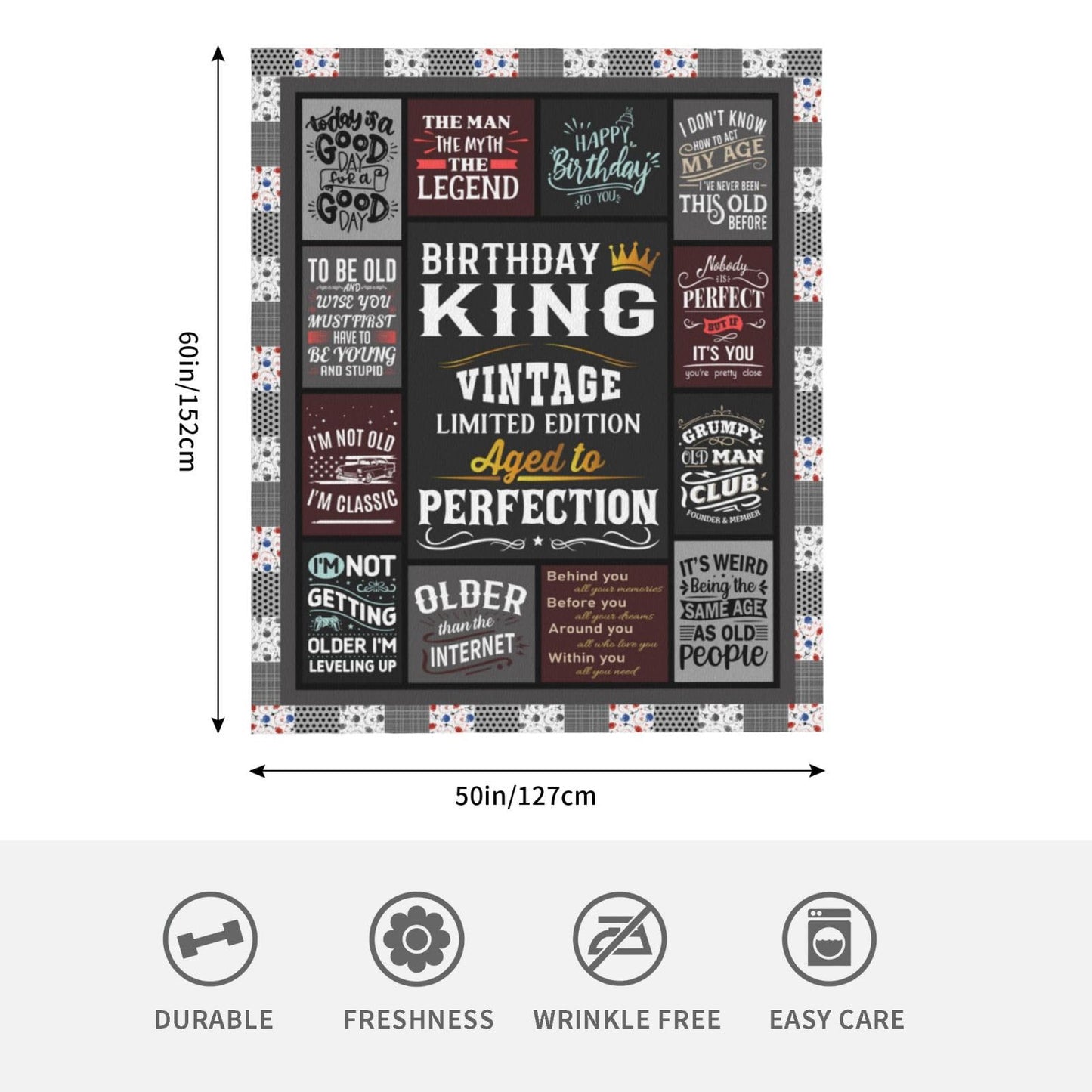 Birthday Gifts for Men/Dad/Him/Boyfriend/Fiance/Husband/Male, Men Gifts for Birthday, Men's Birthday Gift Ideas, Happy Birthday Decorations for Men, Gifts for Man Bday Unique Throw Blanket 60"X50"