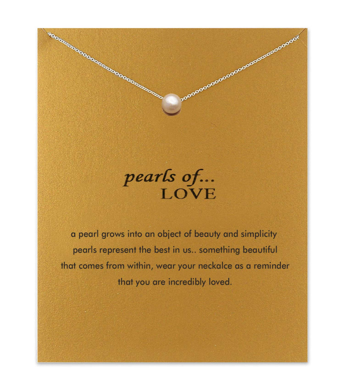 Baydurcan Pearl Necklace Pearl Pendant Chain Necklace with Message Card Birthday Gift Card Necklace(Pearl)
