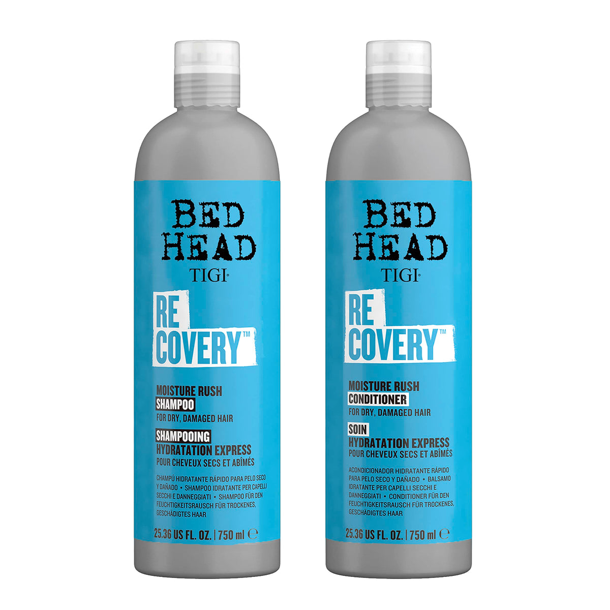 Bed Head by TIGI Recovery Moisturizing Shampoo and Conditioner Set for Dry Hair, with Prickly Pear Cactus Extract, 25.36 fl oz,