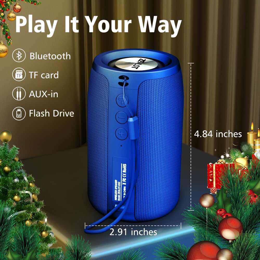 Zealot Bluetooth Speaker, Portable Speaker S32,Wireless For Outdoor,Ipx5 Waterproof, Bluetooth 5.0, Dual Pairing, Usb, Tf Card,