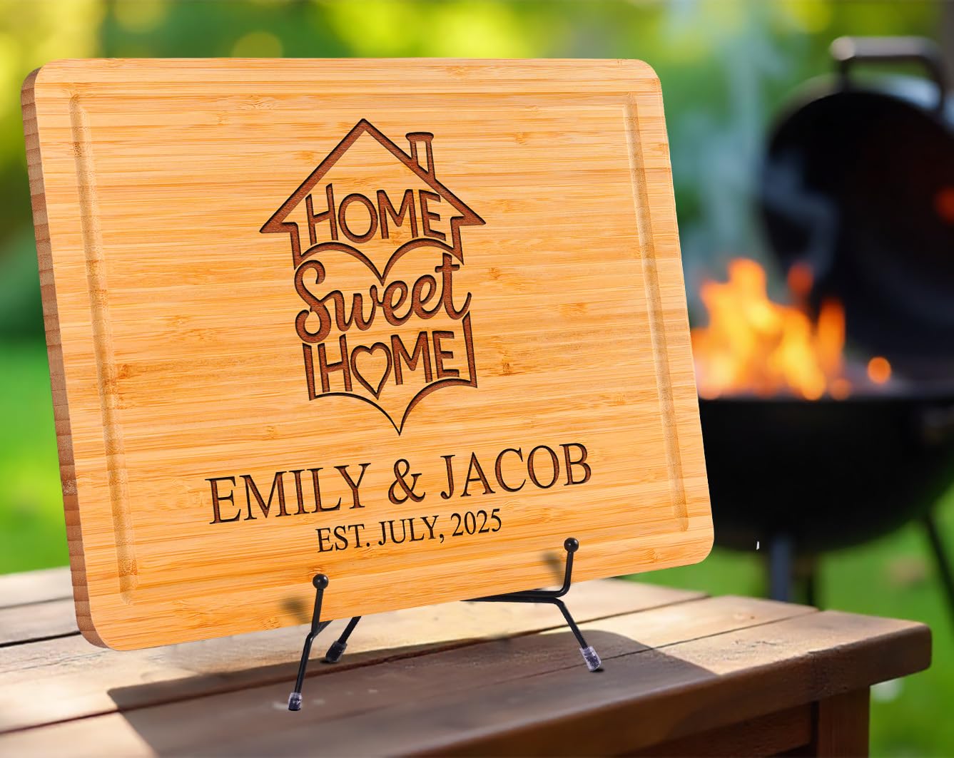 Personalized Home Sweet Home Cutting Board Gift for New Homeowners, Custom Engraved Bamboo Charcuterie Board, Housewarming, Wedding, Christmas, Anniversary, Mother's Day, New Home Buyer Gifts 2025