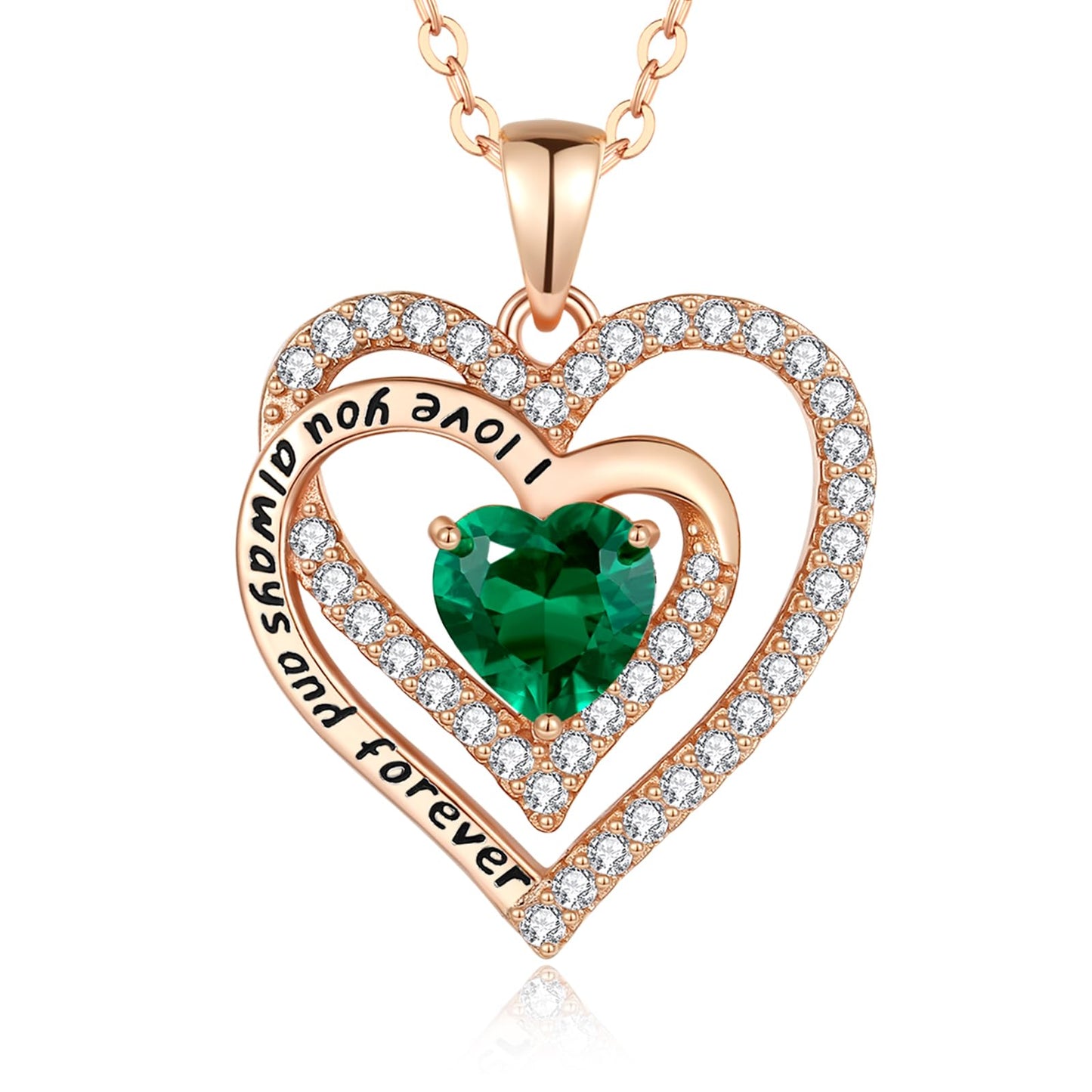 Lomantise Heart Birthstone Necklace Gifts for Women, 925 Sterling Silver Pendant Necklace Wife Birthday Gifts Anniversary Christmas Gifts for Women Wife Girlfriend Mom Her