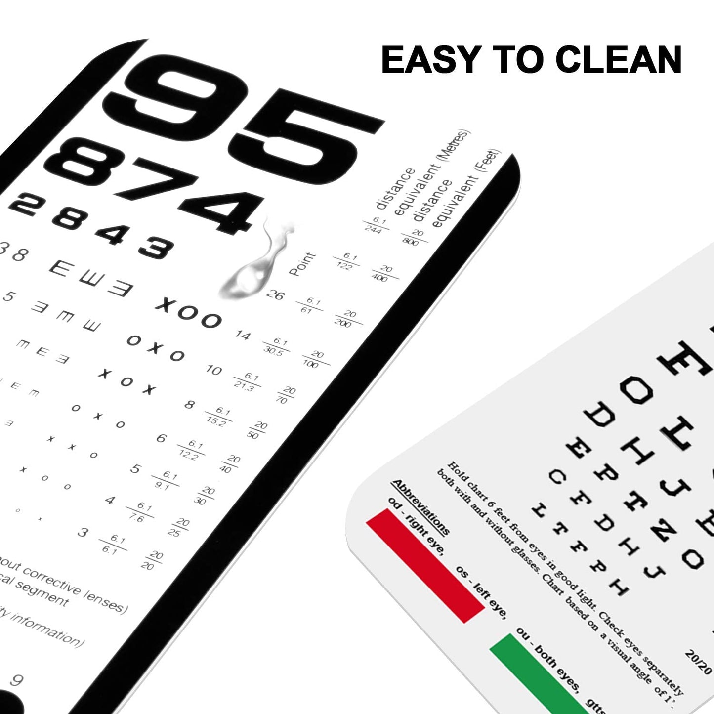 PECULA Eye Chart, Pocket Eye Charts, Snellen and Rosenbaum Pocket Eye Chart for Eye Exams (2 in 1)