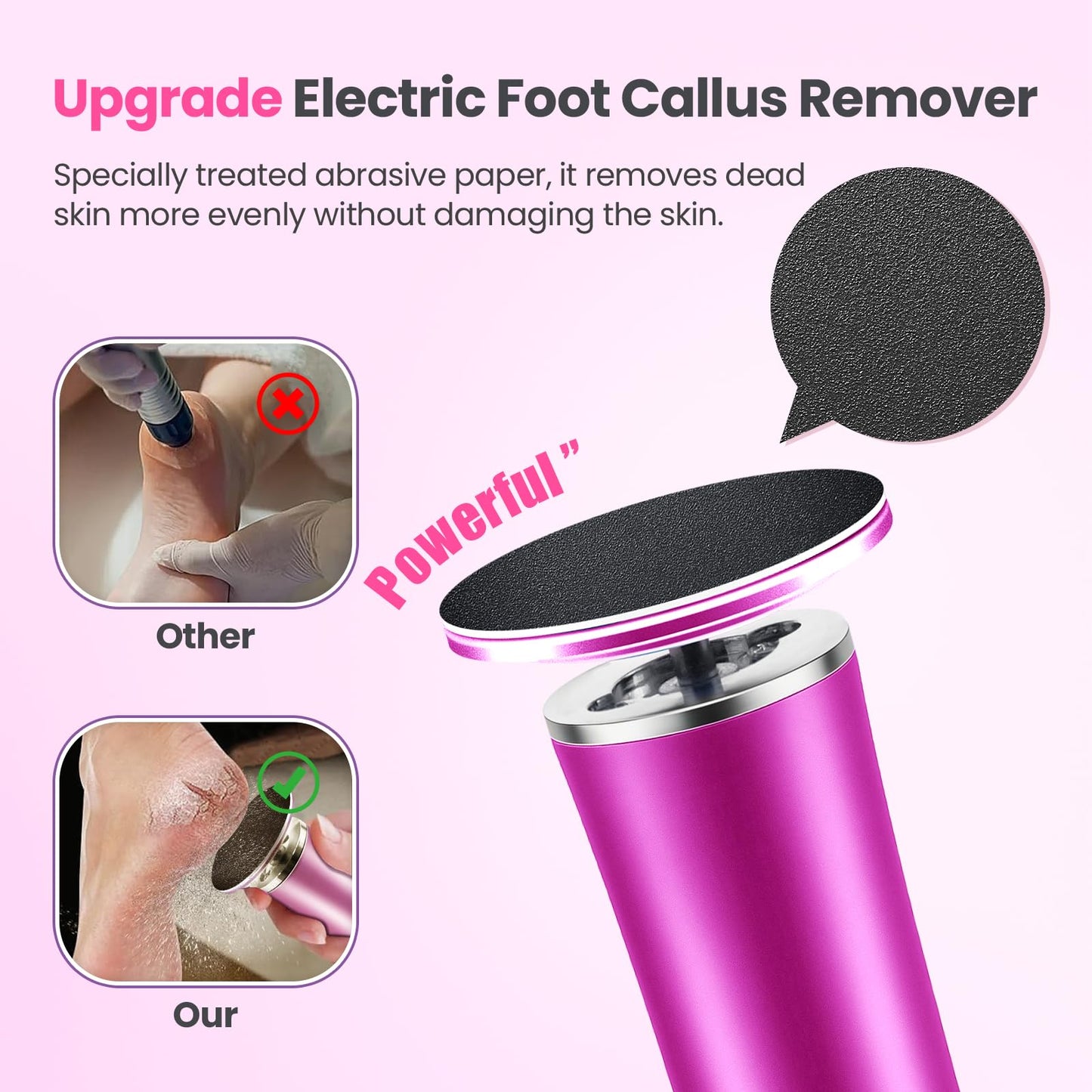 Electric Foot Callus Remover with 36 in 1 Pedicure Kit | Adjustable Speed | Mini Portable | 60 Pcs Sandpaper Discs | Professiona