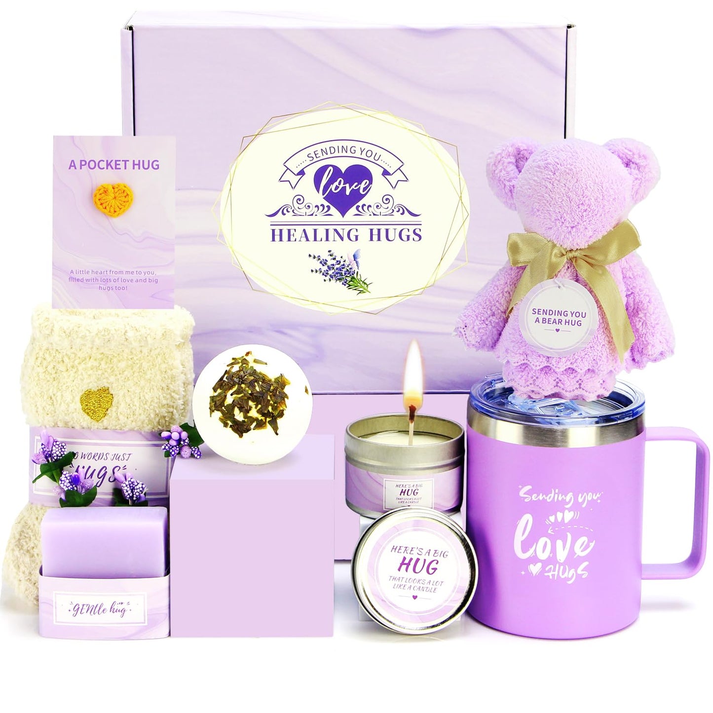 Self Care Get Well Soon Gifts for Women - Spa Care Package for Recovery, Birthday, Sympathy, Thinking of You - Gift Basket for Mom, Wife, Friend, Sister, Her, Encouragement Gift Box