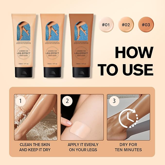 Leg Makeup Waterproof No Transfer, Light Long-Lasting, Easy Application, Legs & Body Concealer Makeup. (Medium Golw)