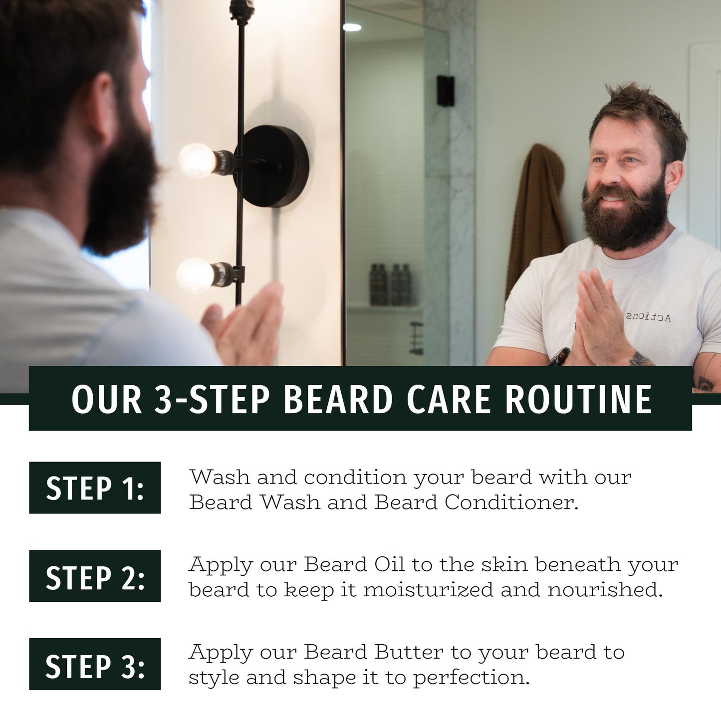 Live Bearded Complete Beard Grooming Kit, Made in the USA with All-Natural Ingredients - Beard Wash, Conditioner, Beard Butter &