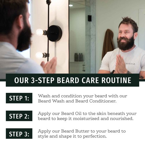 Live Bearded Complete Beard Grooming Kit - Wash, Conditioner, Butter and Oil - Made in the USA with All-Natural Ingredients - Mens Groom Set | Executive Scent - Cedar, Vanilla