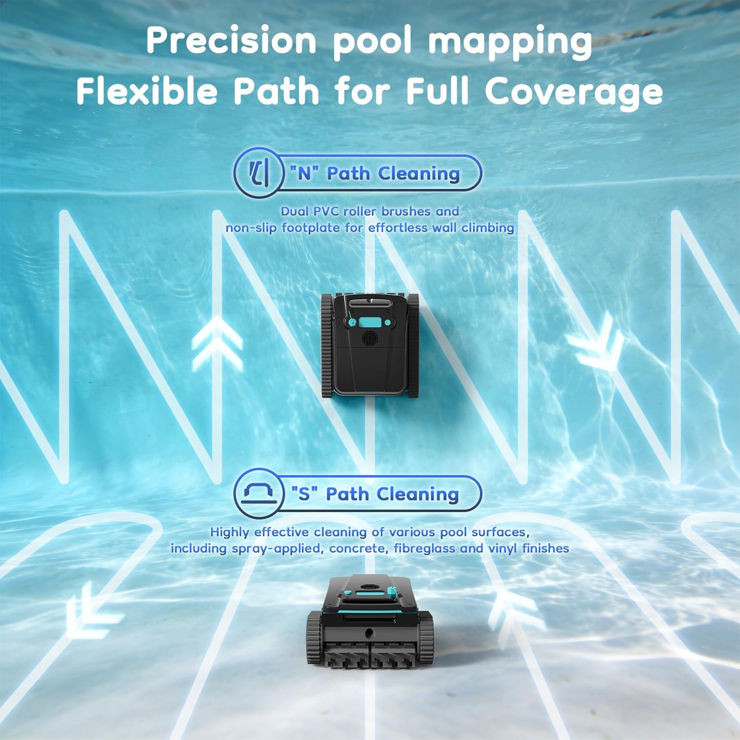 Obito H2 Cordless Robotic Pool Vacuum Cleaner, Dual Filtration, Wall Climbing & Waterline Cleaning, Smart Navigation, Lightweight Automatic Pool Cleaner for Pools up to 2,775 Sq.ft